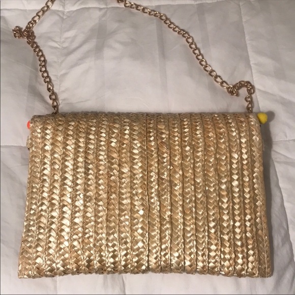 Straw clutch with Pom poms - Picture 3 of 3